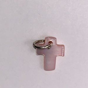 Small Pink Shell Cross Charms